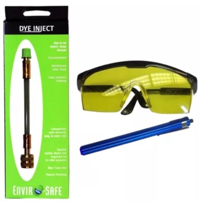 Refrigerant Leak Detector Dye Inject w/ Blacklight + Glasses (1 Inject)