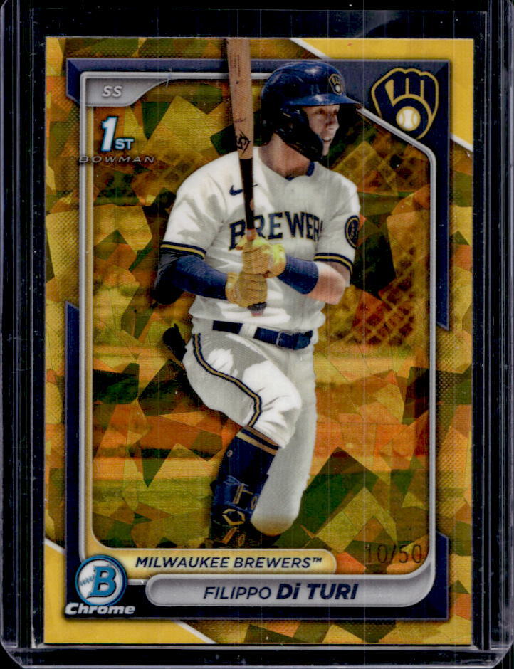 2024 Bowman Chrome Sapphire Filippo Di Turi Gold Refractor 1st Prospect #10/50