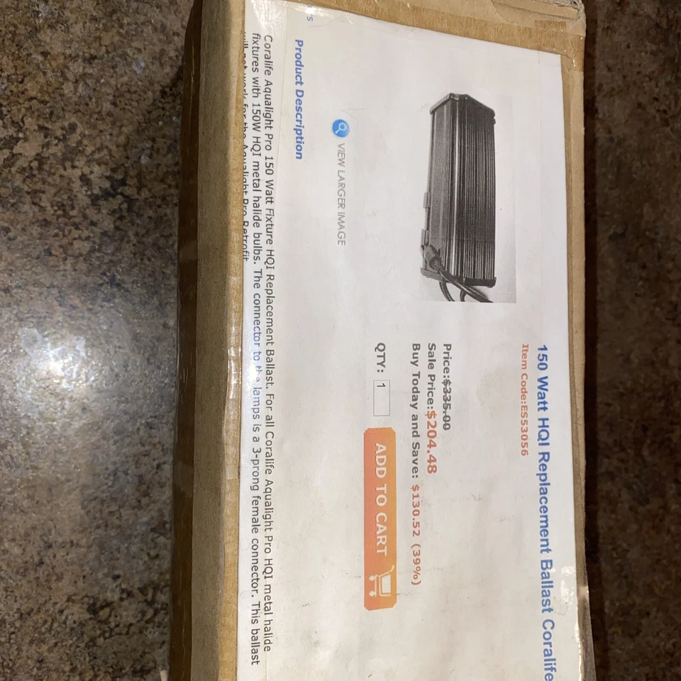 Coralife Aqualight 150 vatios HQI lastre de halogenuros metálicos solo artículo no. ES53056 NOS Foto 3 de 4