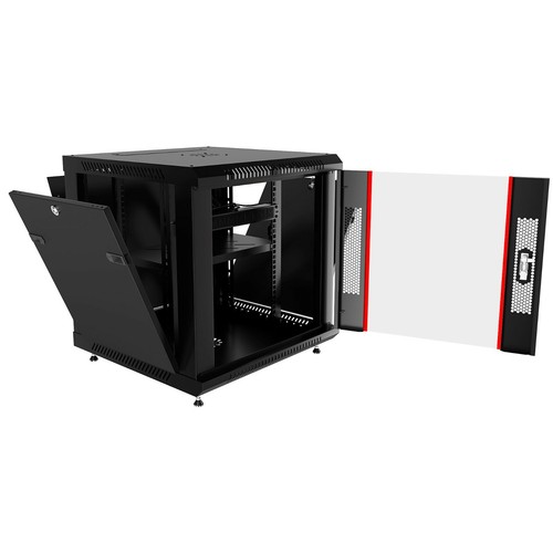 9U Server Rack Locking Network Cabinet Data Enclosure with PDU-Feet-Fan-Shelf - Picture 10 of 12