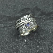 Amethyst 925 Sterling Silver Spinner Ring Beautiful Wedding Jewelry Gift A-499