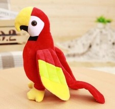 Red Parrot Magpie Bird 8 Inch Stuffed Animal Plush Toys Toddler Doll Kids Gifts