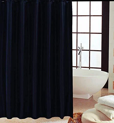 Polyester fabric Bathroom Plain Shower Curtain - 180x180CM with Matching Hooks