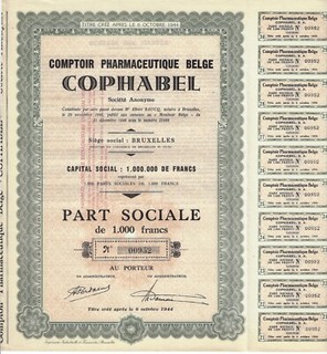 Comptoir Pharmaceutique Belge COPHABEL Belgien 1944