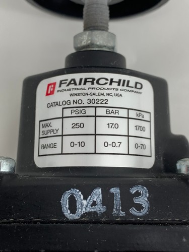 Fairchild Industrial 30222 Range 0-10PSI 250PSI Max. Pressure Regulator 1/4" NPT - Picture 4 of 8