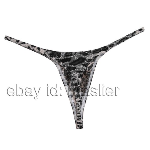 Men Sexy Mini Bikini Leopard Thongs For T-back Underwear Fashion G-string Shorts - Picture 10 of 13
