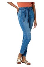 DG2 by Diane Gilman Women's Stretch Tie-Waist Taper Ankle Jean Midtone
