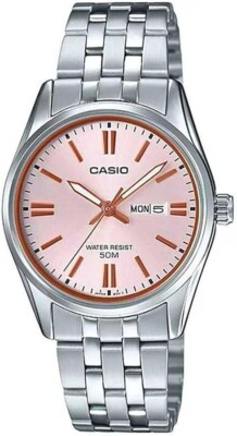 CASIO LTP-1335D-4AVDF DAMENUHR HELLROSA STAHL DATUM 29mm UNTERPREIS