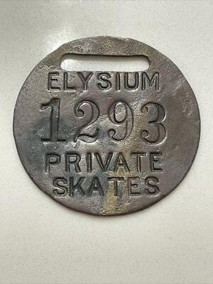 Antique Cleveland Ohio Elysium Ice Skating Rink Key Fob Private Skates 1293 RARE