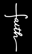 Faith Cross Vinyl Window Sticker Decal Wall Art