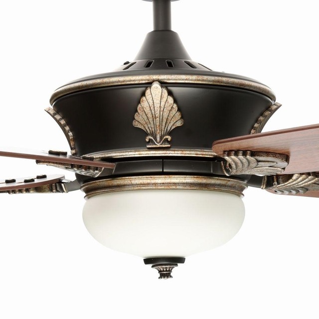 Large 60 Gold Emblem Ceiling Fan Remote Old World Bronze Accent