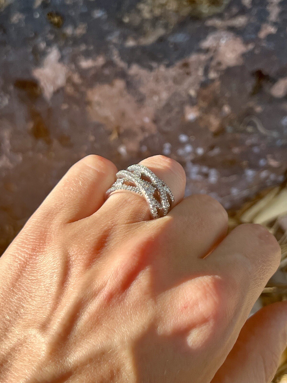 14k Solid Gold Diamond Intertwined Crossover Larg… - image 10