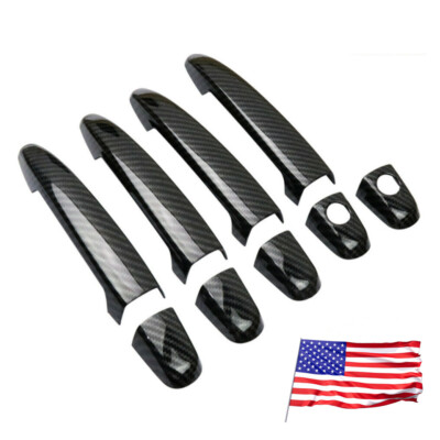 For Toyota Corolla Camry Highlander RAV4 Carbon Fiber Door Handle Cover Trim