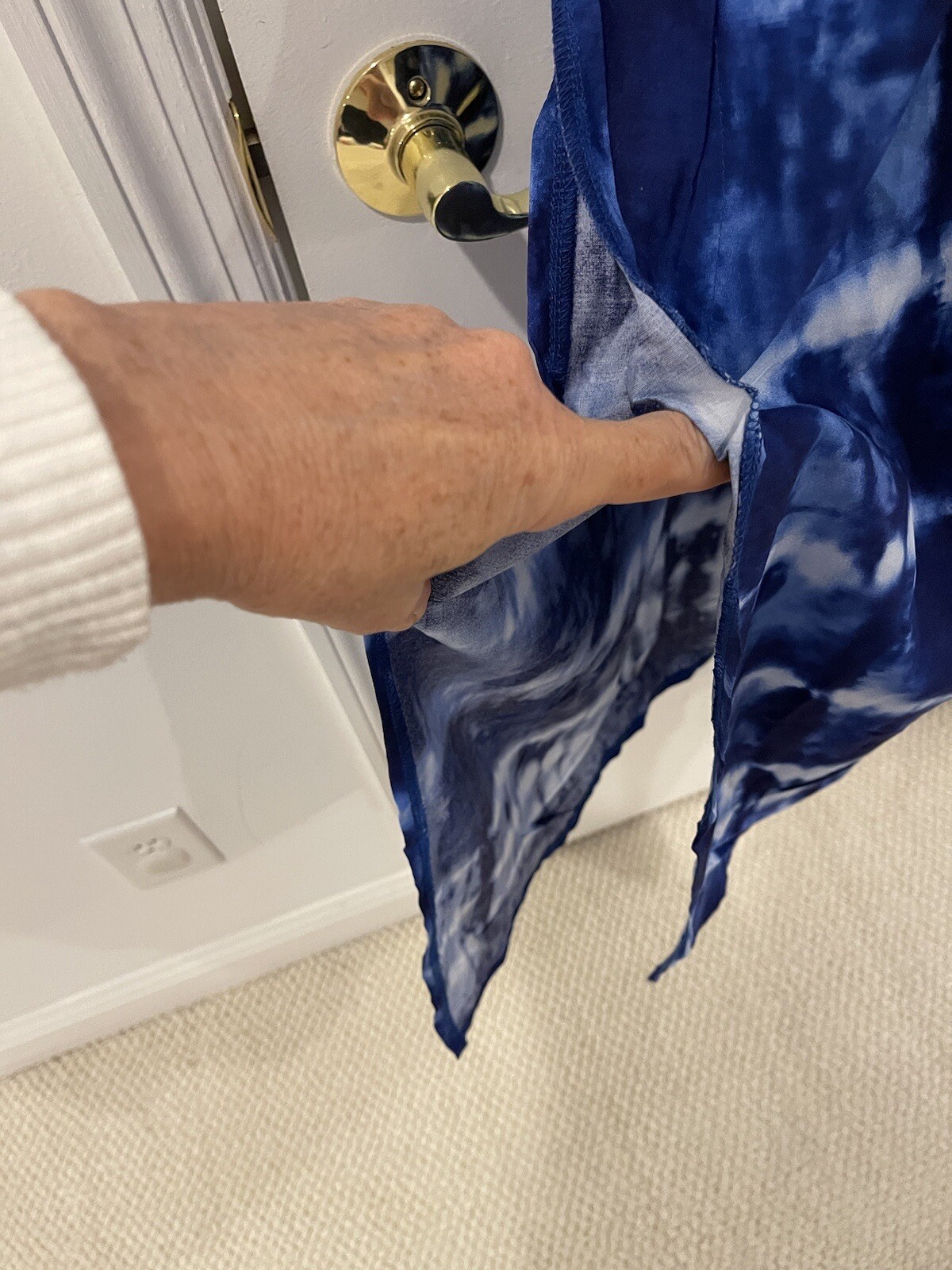 Epera Kaftan Maxi Blue Tie Dye One Size  Vneck Cover Up