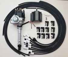 CERAMIC 8.5mm SPARK PLUG WIRES + CHEVY SMALL CAP HEI DISTRIBUTOR + 50K COIL
