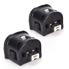 Nintendo Wii OEM MotionPlus Attachment Black Bundle Lot of 2 Tested & Works!