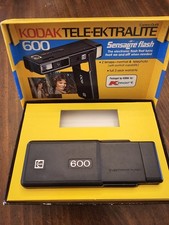 Vintage KODAK Tele-Ektralite 600 CAMERA, Manual, Box 1980 Sensalite Flash