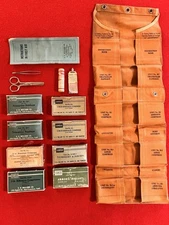 WWII-era FIRST-AID ROLL KIT ("E.D. BULLARD CO.") 12-piece. Complete!