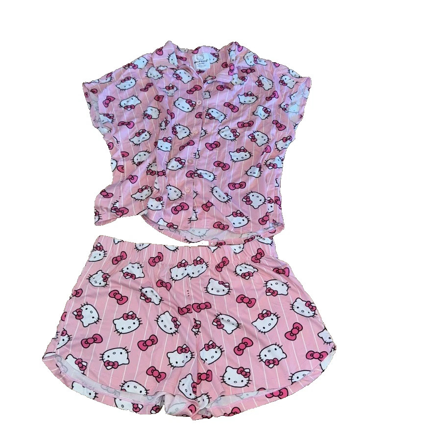 Sanrio Hello Kitty Mujer 2 Piezas Suave Acogedor Pijama Salón Ropa de Dormir Conjunto Talla Mediana Foto 2 de 4