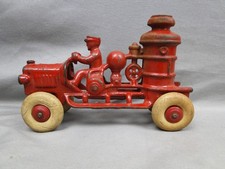 Vintage Kenton Cast Iron Red Pump Engine Fire Truck Toy