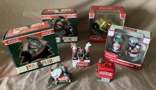 Coca-Cola Christmas Ornament Lot Of 7 Polar Bear  Blown Glass Collections
