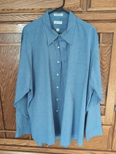 Men's Arrow Blue  White Check Long Sleeve Button Up Dress Shirt Sz 18 1/2 36/37