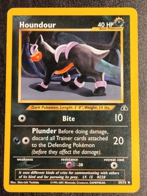 Houndour 39/75 Uncommon Neo Discovery Pokemon Lightly Played