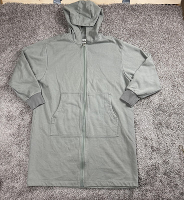 Reserved Long Zip Hoodie Coat Womens S Sage Minimal Streetwear Futuristic ALT