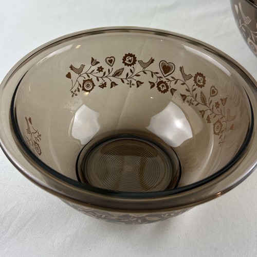 Pyrex Festive Harvest Set Of 4 Decorative Nesting Mixing Bowls, Amber Glass - Picture 6 of 15