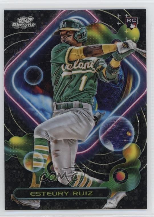 2023 Topps Cosmic Chrome Black Eclipse Refractor /10 Esteury Ruiz #163 1v1