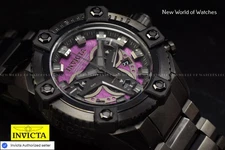 RARE Invicta Men's Coalition Forces Purple Chronograph Dial Swiss Black Watch