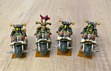 Warhammer 40k Chaos Space Marines Bikers (4) Assembled Well-Painted Minor Damage