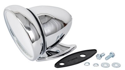 JEGS GT Racing Bullet-Style Side View Mirror [4 in. Chrome]