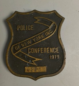Vintage 1979 Police Conference New York Inc Cast Bronze Emblem Plaque Shield 223