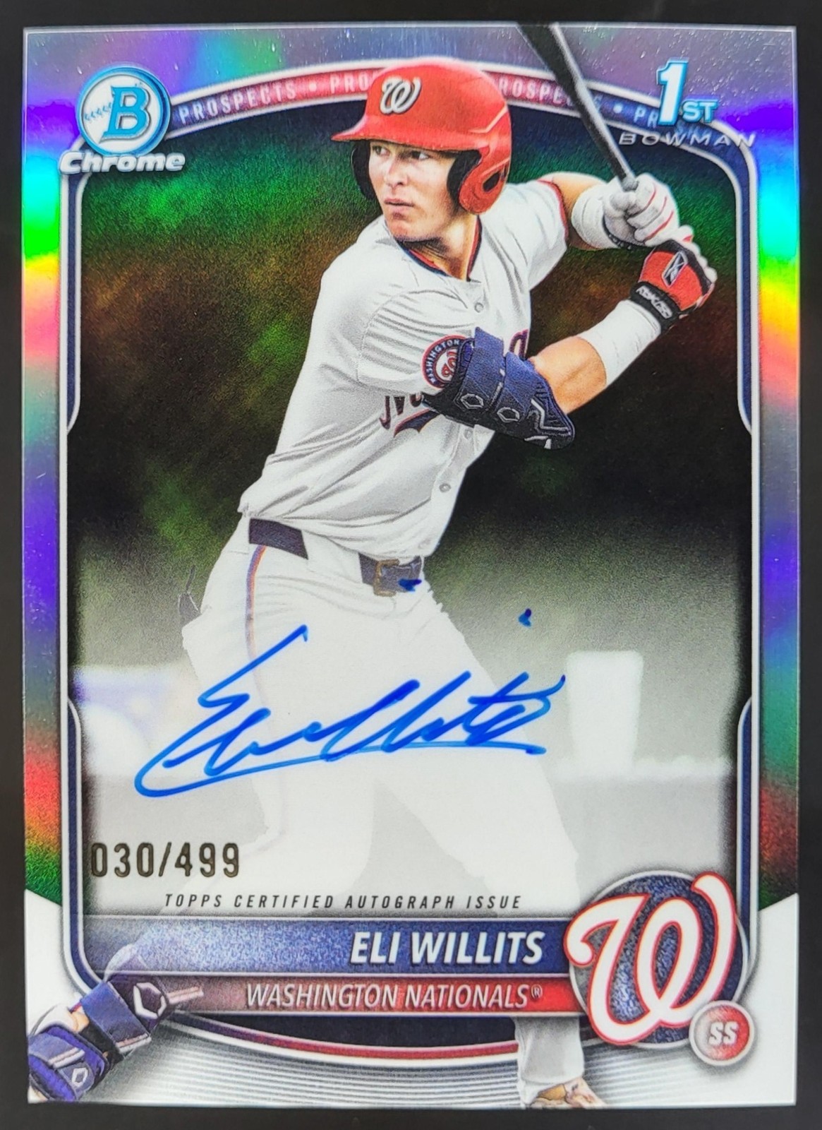 2025 Bowman Draft Eli Willits Chrome Auto Refractor /499 1st Nationals NE