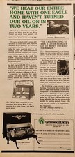 1980 Vintage Print Ad Greenwood Energy Eagle Wood Stove Heat Home Without Oil