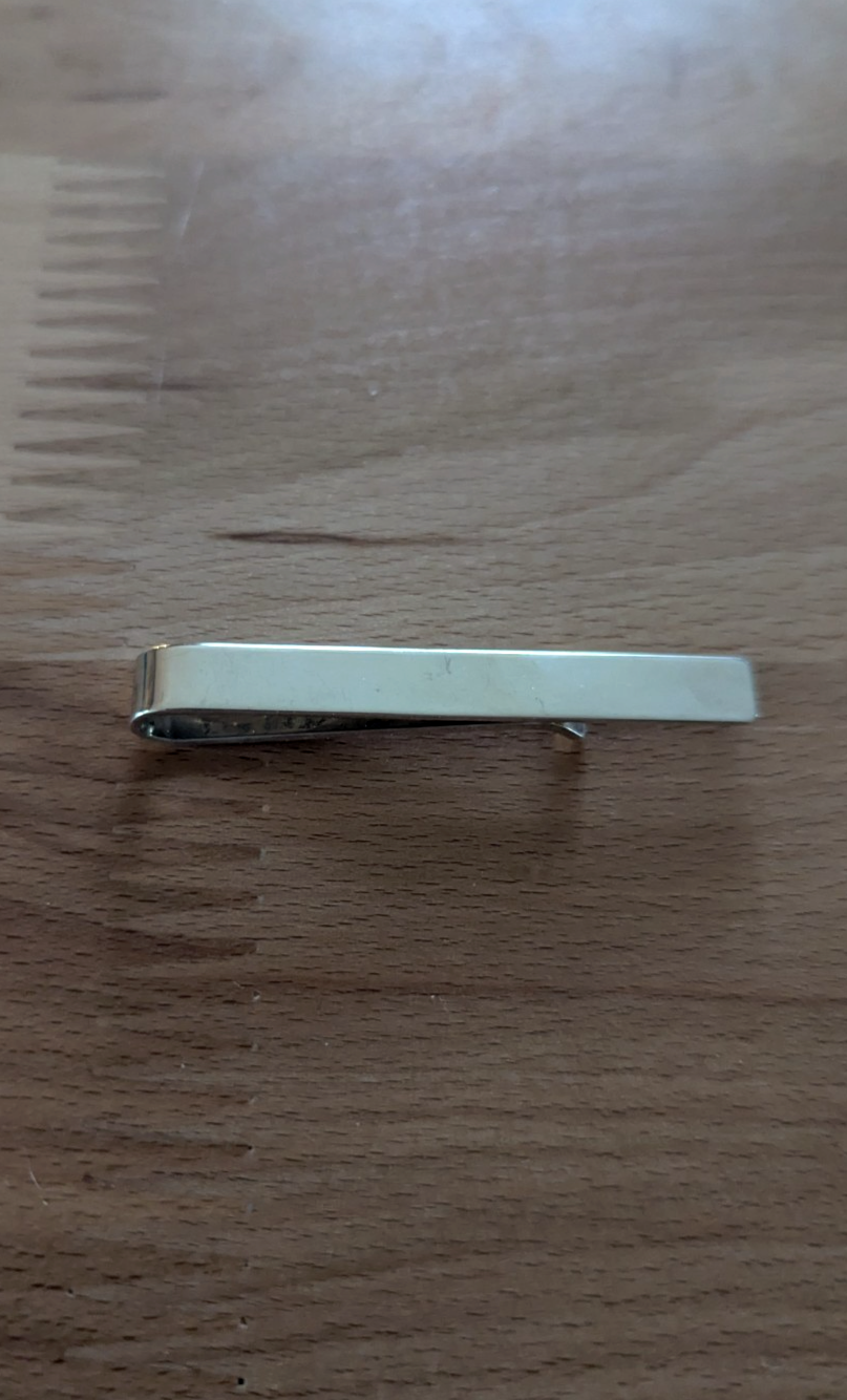 Vintage Doskow 925 Sterling Silver Minimalist Tie Bar Clip in Great Condition
