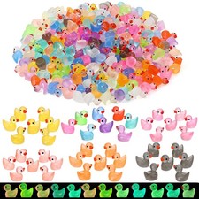 252pcs Luminous Mini Resin Ducks, 18 Colors Tiny Duck Bulk Glow in The Dark, ...