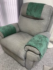 Stuhl Sessel Rückenlehne Bezug Antikassar Sofa Sessel 1 x weich GRÜN Chenille