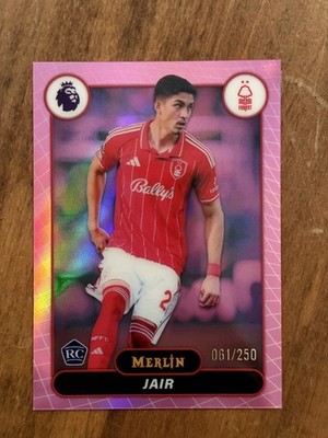 Topps Premier League Merlin Jair Da Costa Nottingham Forest #155 Pink /250 RC