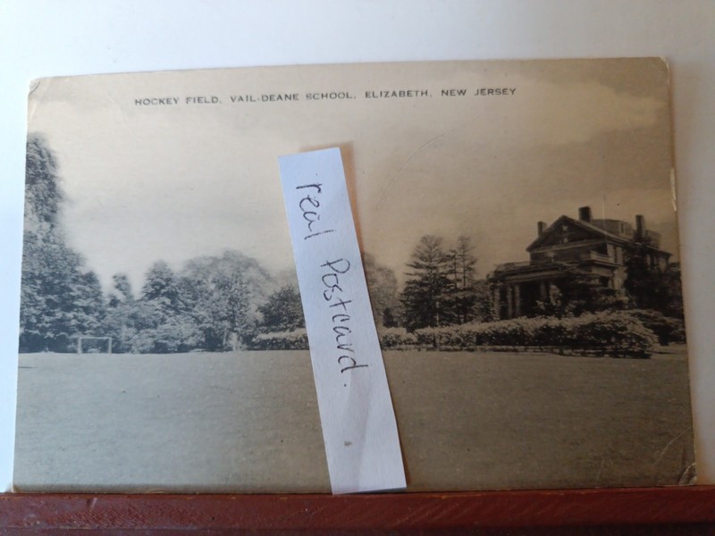 Vtg Postcard. Hockey Field Vail Deane School Elizabeth, New Jersey. (C35)