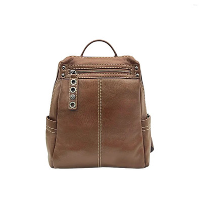 Retro Women's Double Shoulder Leather Backpack Women's Purse - NEW