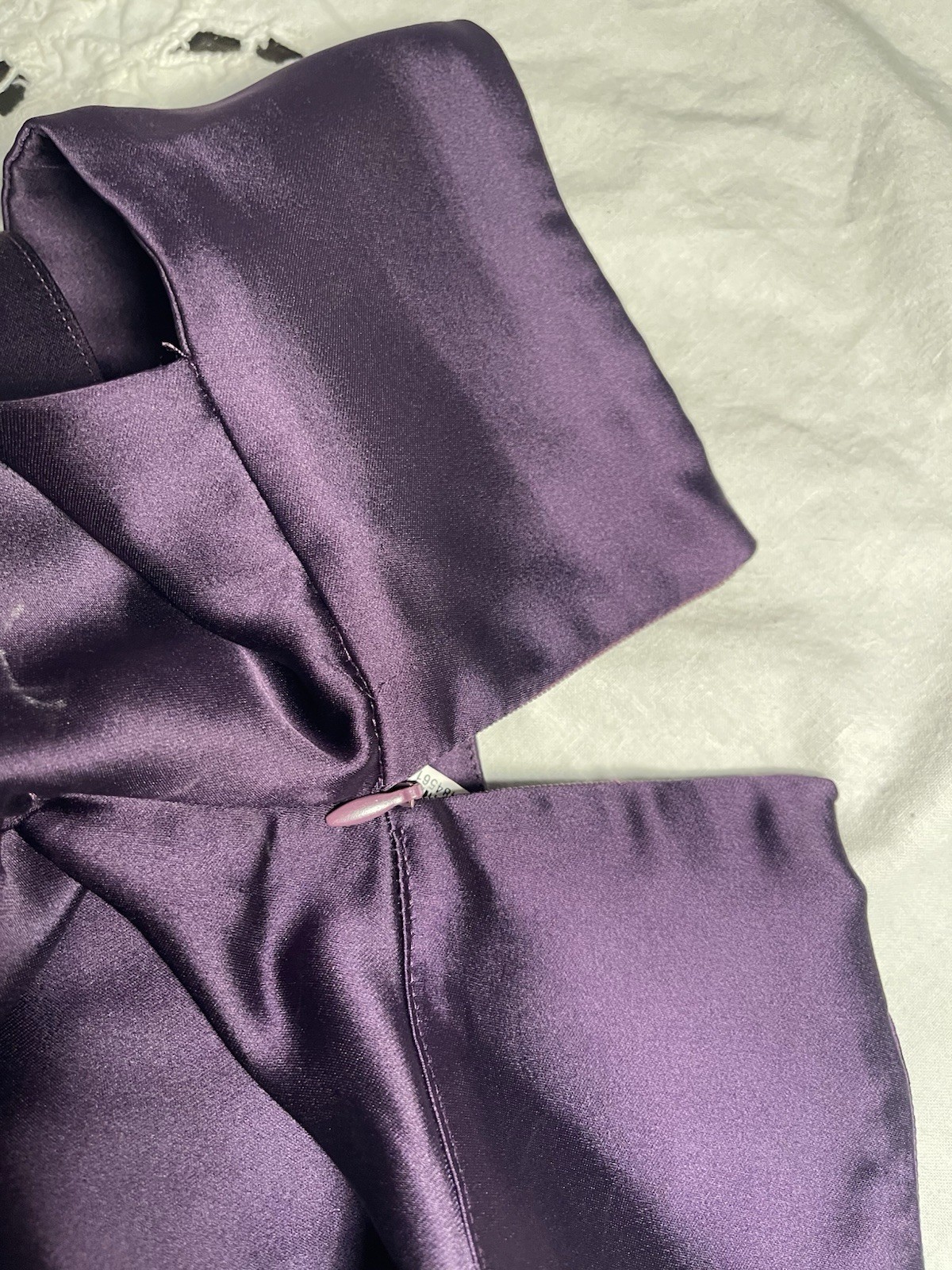 Zara Womens Small Purple Satin Crop Top Bell Sleeve Plunge V Neck | eBay