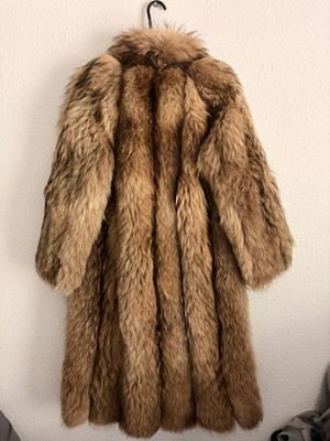 Top Finn Raccoon Pelzmantel  echtfell 38 40 M Mantel kojote blaufuchs