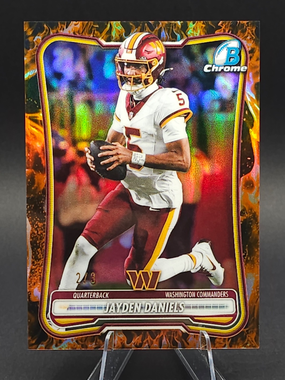 ULTRA RARE 2026 Topps Bowman Chrome Jayden Daniels Firefractor 2/3 #BCV-99 NM-M