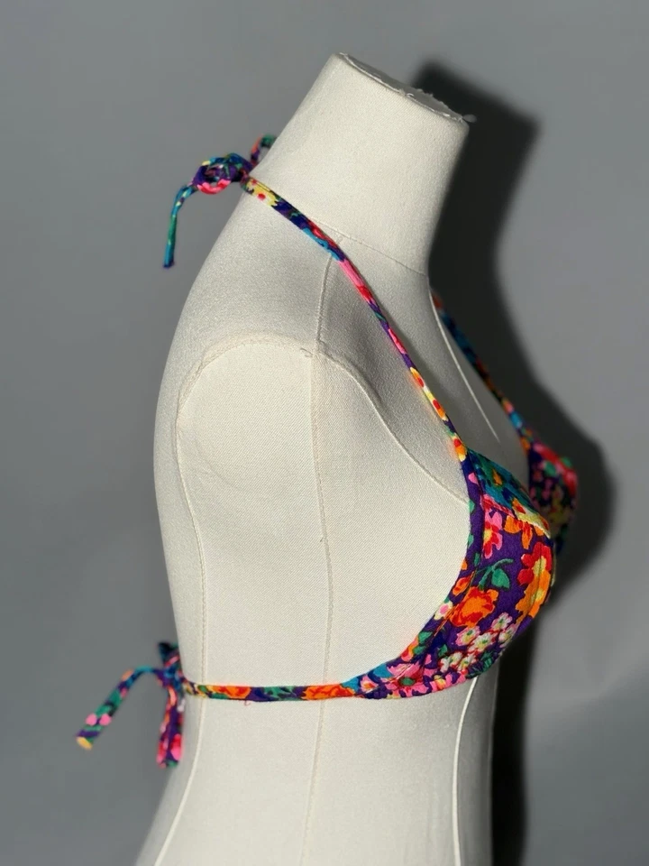 Top de bikini para mujer vintage años 60 forro acrílico y algodón 10T hecho en EE. UU. Foto 4 de 4