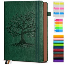 Vintage Leather Journal with 300 Numbered Pages,B5 Lined Journal for Men Wome...