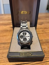 Seiko Panda Dial Chronograph Quartz 7T32-7C60 Vintage Mens Watch (NEEDS REPAIR)