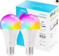 Upxnbor Smarte GlüHbirne E27, Wlan Led Lampe Rgbww Dimmbare Mit 16 Millionen