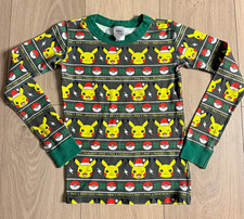 Hanna Andersson Pok mon Pikachu Christmas Long Sleeve Cotton Knit Pajama Top 8